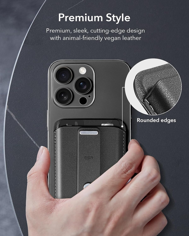 for MagSafe Wallet, 5-Card Holder, Secure-Grip Finger Loop, Magnetic Wallet for
