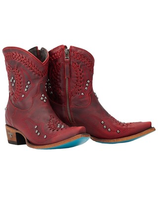Pre-owned Lane Women's Cossette Western Booties - Snip Toe - Lb0540g In Red