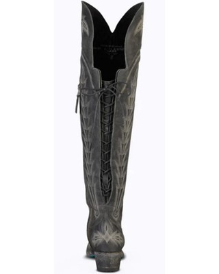 Pre-owned Lane Women's Lexington Leather Tall Western Boot - Snip Toe - Lb0499c In Black