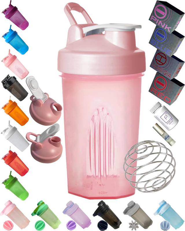 400ml Protein Powder Shaker Embossed Ounce & Milliliter Markings with Whisk Ball