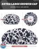 Auban Shower Cap, Shower Cap for Women Terry Cloth Lined EVA Exterior Reusable Double Layer Waterproof, Large Bath Hair Cap for All Hair Lengths, Hotel Travel Essentials Accessories Deep Conditioning