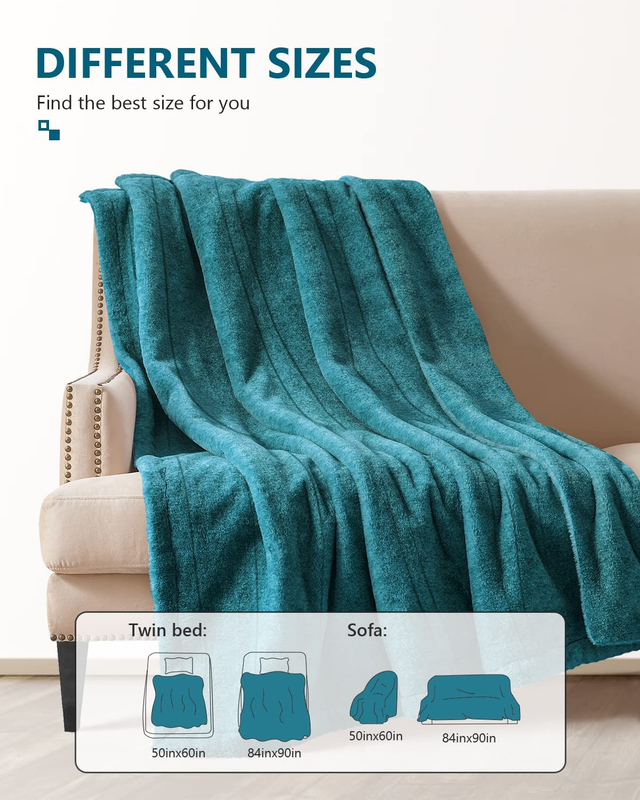 Heated Blanket, 50&Prime;X60&Prime; Flannel Electric Throw, Heating Blankets with 10 Heating
