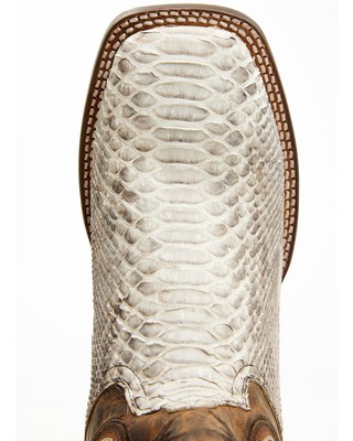 Pre-owned Dan Post Men's Brutus Exotic Python Western Performance Boot Broad Square Toe In Beige