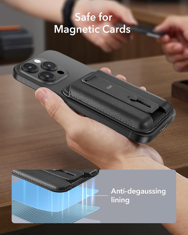 for MagSafe Wallet, 5-Card Holder, Secure-Grip Finger Loop, Magnetic Wallet for