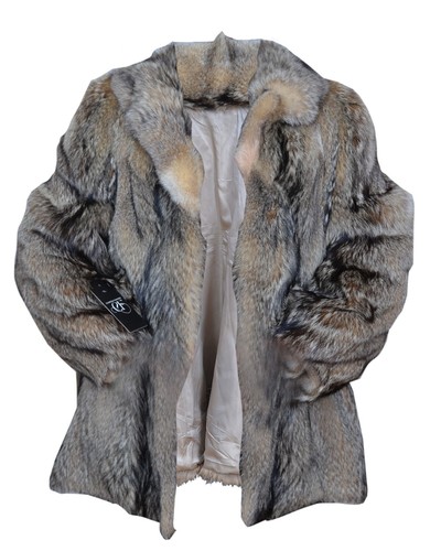 Pre-owned Handmade Man Real Coyote Fur Jacket Coat All Sizes Custom Sizes In Natural Color