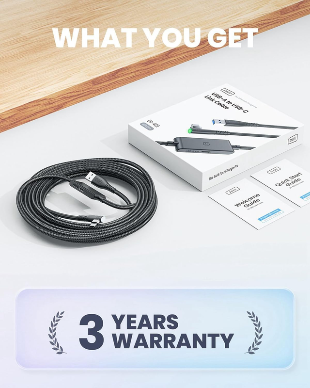 INIU Oculus Link Cable with Charging [16ft] for Meta Quest 3 Quest 2/Pro, Pico 4