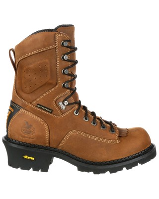Pre-owned Georgia Boot Men's Comfort Core Waterproof Logger Boot - Composite Toe - Gb00097 In Brown
