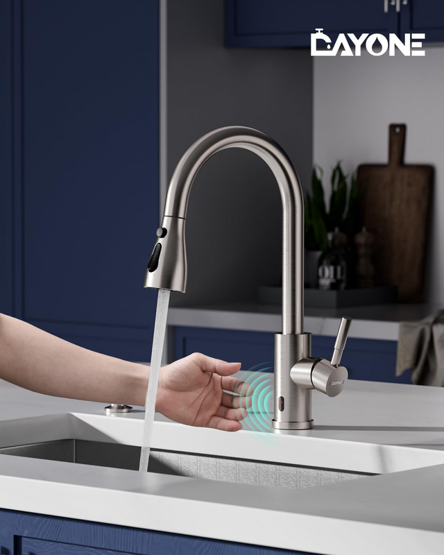 Touchless Kitchen Sink Faucet with Soap Dispenser and Pull down Sprayer Stainles