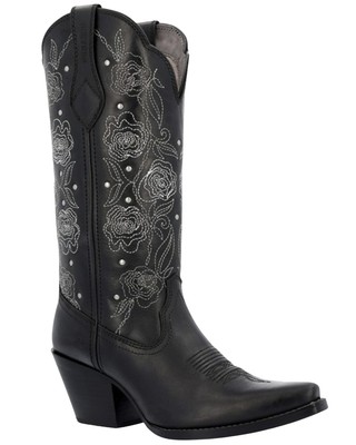Pre-owned Durango Women's Crush Rosewood Western Boot - Snip Toe - Drd0452 In Black