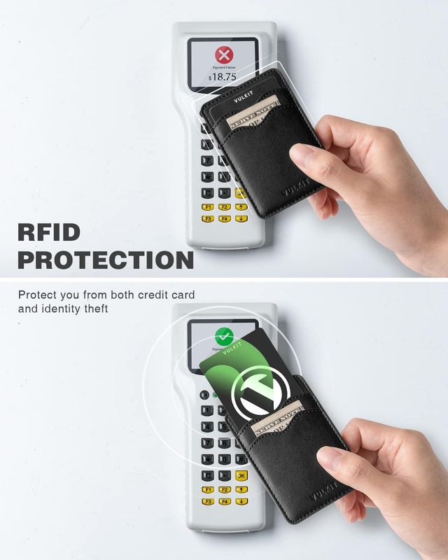 Stick on Card Holder Compatible for iPhone Leather Cell Phone Wallet Credit Card