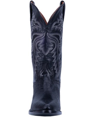 Pre-owned Dan Post Men's Winston Lizard Western Boot - Round Toe - Dp3050r In Black