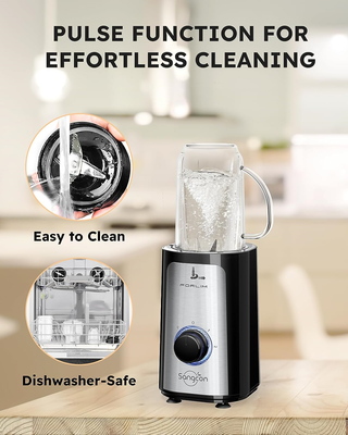 5 in 1 Blender and Food Processor Combo for Kitchen Small Electric Food Chopp...