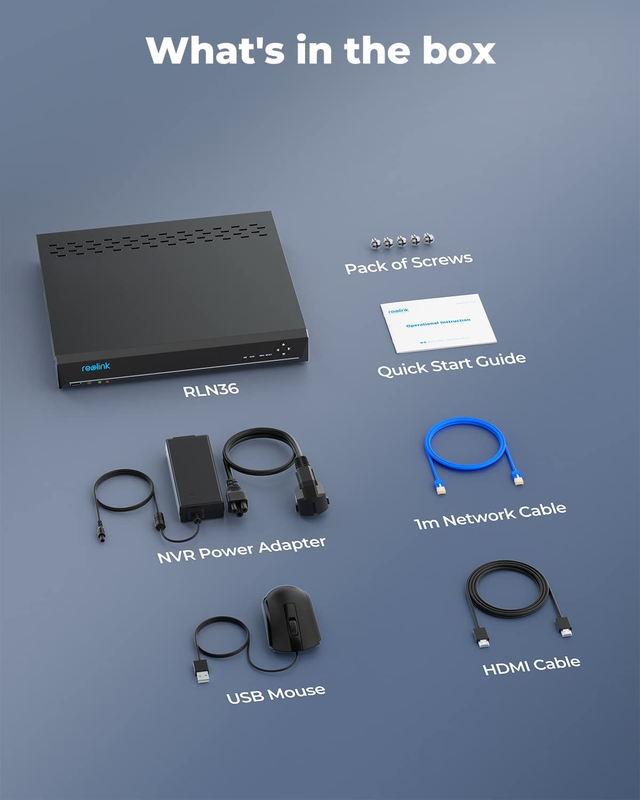 REOLINK 36 Channel Network Video Recorder for Security Camera System, Work with