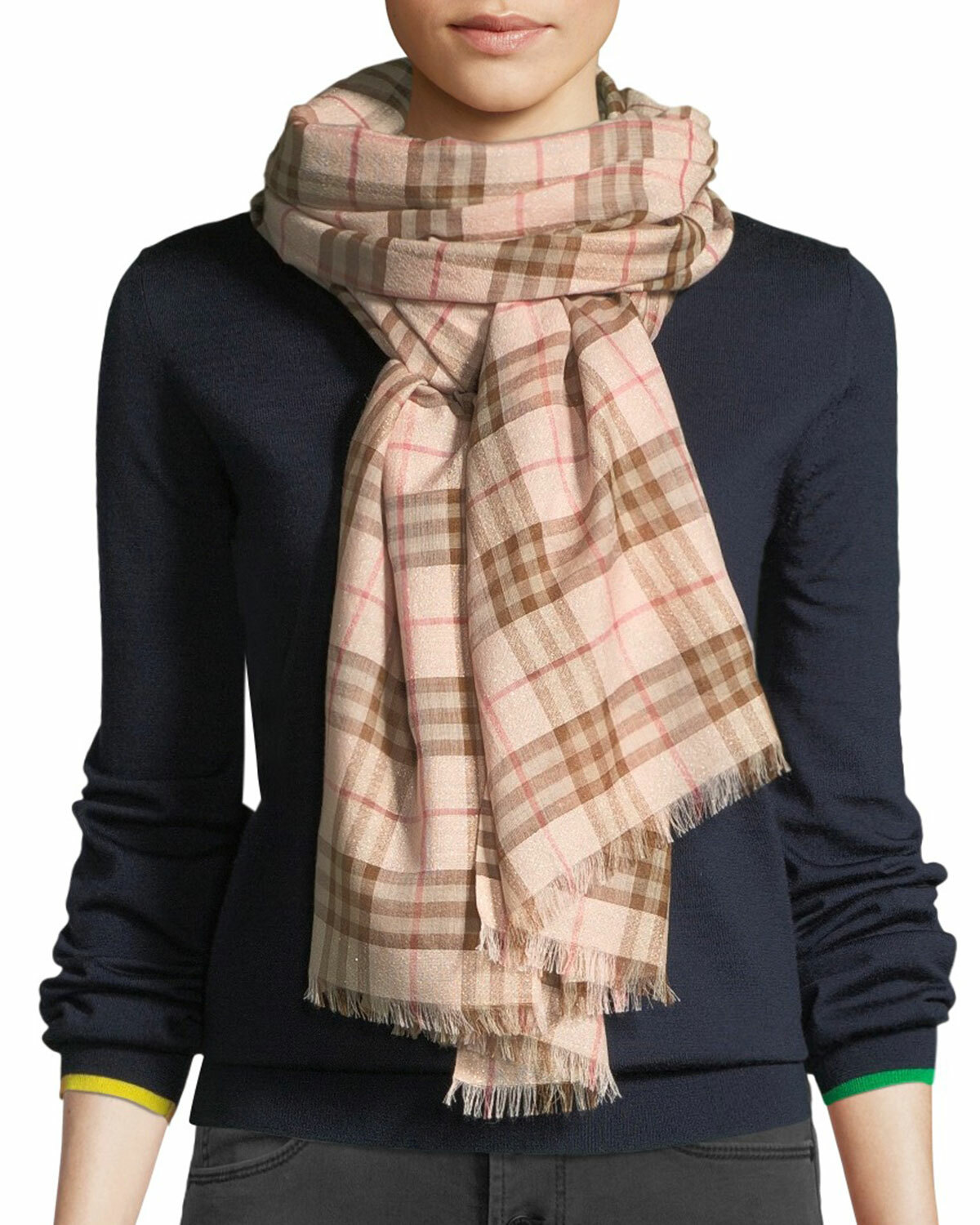 burberry printed cotton oblong scarf