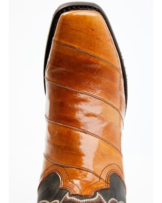Pre-owned Dan Post Men's Camel Eel Exotic Western Boot - Square Toe - Dps699 In Brown