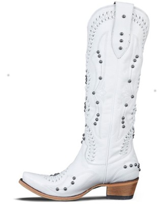 Pre-owned Lane Women's Cossette Western Boot - Snip Toe - Lb0469h In White