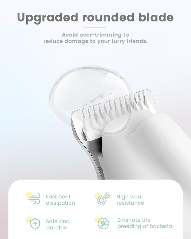 Dog Paw Trimmer with LED Light - Quiet 35dB Electric Dog Grooming Clippers Shave