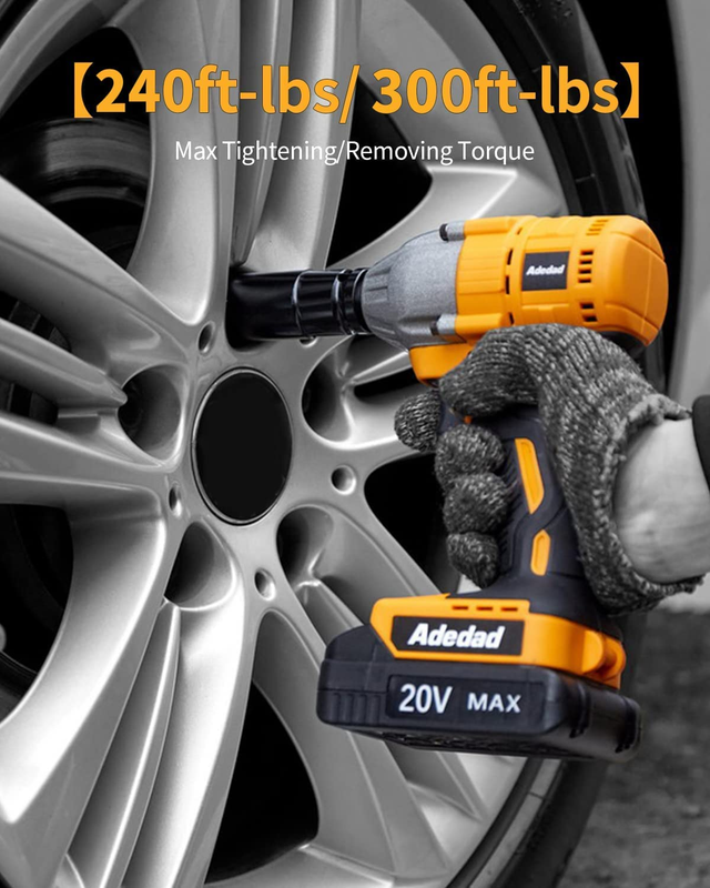Cordless Electric 1/2'' Impact Wrench Gun Brushless 20V High Torque 240 Ft-Lbs