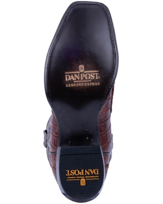 Pre-owned Dan Post Men's Bayou Exotic Caiman Western Boot - Square Toe - Dp3074 9 Ee In Brown