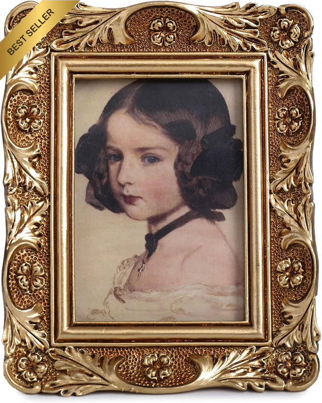 Small Vintage Picture Frames 2.5X3.5 Gold Antique Ornate Wallet Size Picture Fra