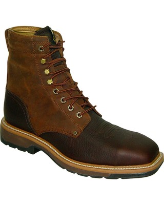 Pre-owned Twisted X Men's Lite 8&quot; Lace-up Waterproof Work Boot - Steel Toe Oiled Rust