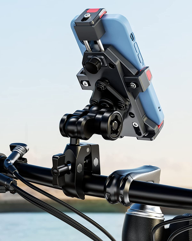 2 Pack Aluminum Alloy Handlebar Clamp Mount Base with 1'' TPU Ball for Rails 0.5