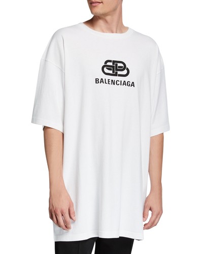 $595 Balenciaga oversized BB logo T-shirt Size L