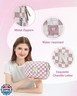 Narwey Birthday Gifts for Teen Girls Kids Women Personalized Initial Checkered Makeup Bag Pink Monogram Cosmetic Bag Trendy Stuff 6 8 10 11 12 13 14 16 18 Years Old Travel Toiletry Bag (Dusty Rose N)