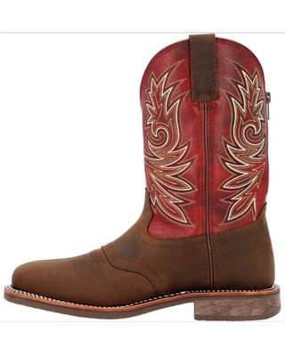 Pre-owned Georgia Boot Men's Carbo-tec Waterproof Soft Toe Western Boot - Square Toe Brown