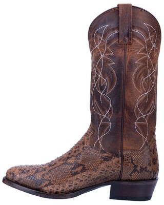 Pre-owned Dan Post Men's Manning Exotic Python Western Boot - Medium Toe - Dp3037 In Bay Apache