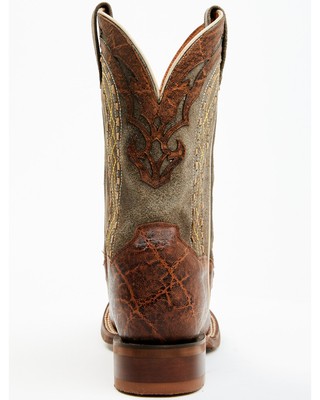 Pre-owned Dan Post Men's Inlay Embroidered Western Performance Boot - Broad Square Toe Tan In Brown