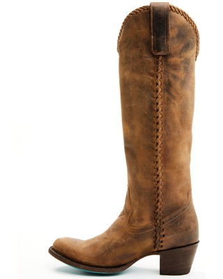 Pre-owned Lane Women's Plain Jane Western Boot - Round Toe - Lb0350a In Brown