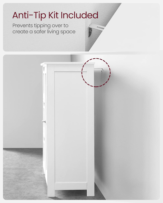 Bathroom Floor Storage Cabinet, Freestanding Bathroom Storage Unit with 3 Drawer