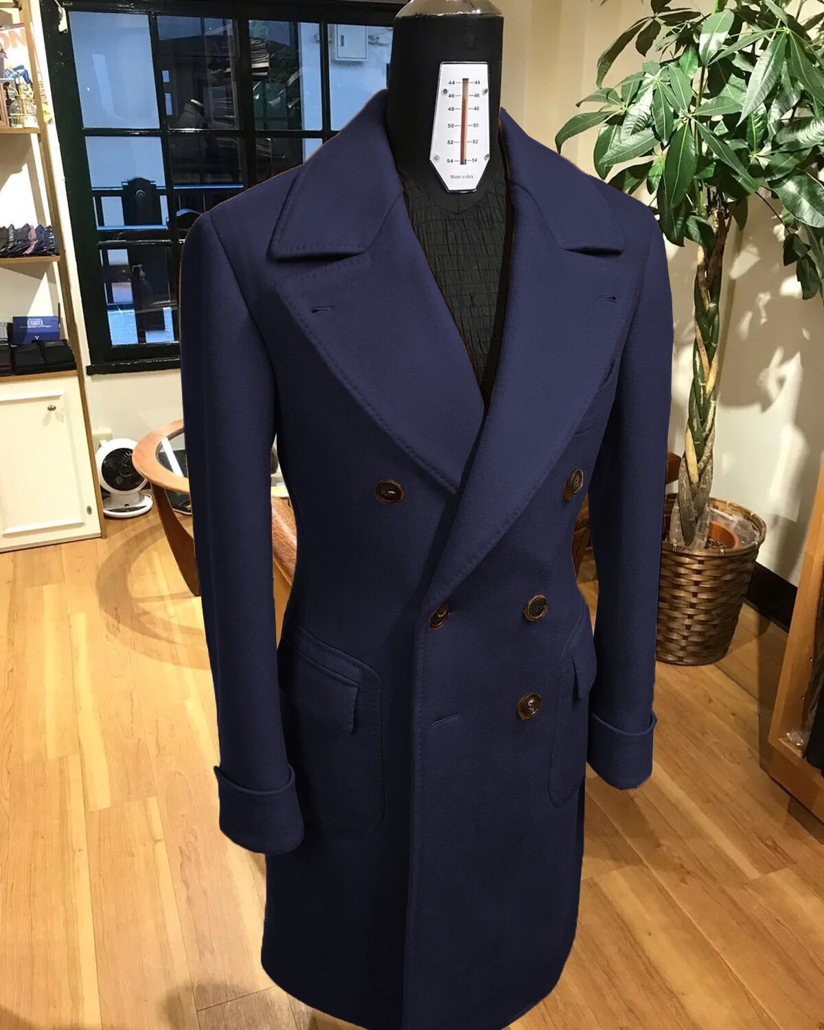 Cashmere Men's Long Overcoats Double Breasted Wool Business Casual Outdoor Wear