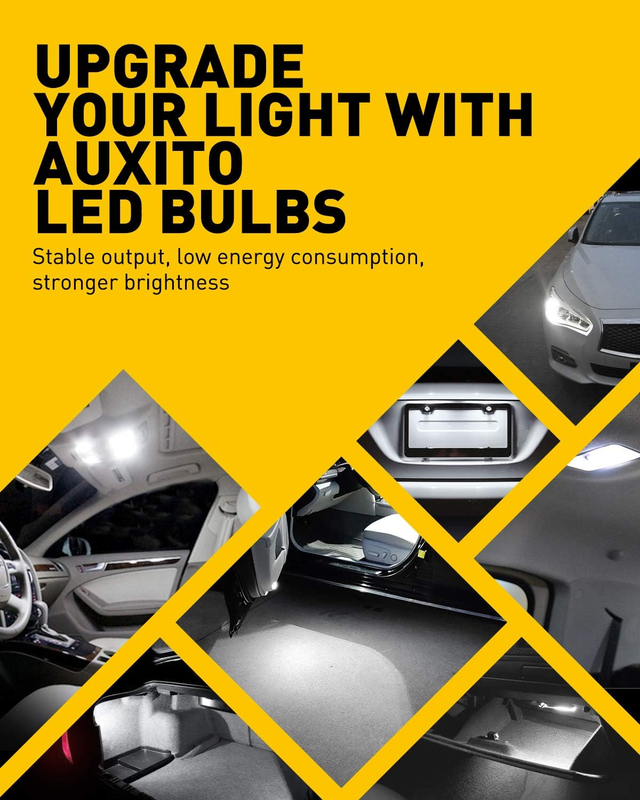 194 LED Light Bulb 6000K White 168 2825 W5W T10 Wedge 14-SMD LED Replacement Bul