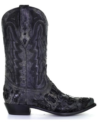 Pre-owned Corral Men's Exotic Alligator Western Boot - Snip Toe - A4116 In Black