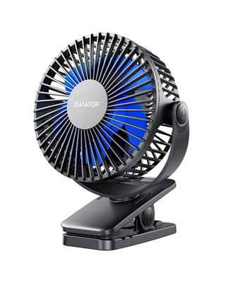 Gaiatop Ventilatore portatile con clip a batteria, piccolo potente ventilatore d