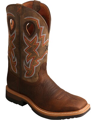 Pre-owned Twisted X Men's Lite Western Work Boot - Alloy Toe - Mlca001 In Brown