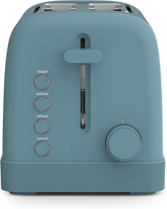 2 Slice Toaster, 6 Setting Shade Control W Reheat, Cancel, Bagel & Defrost Buttons, Removable Crumb Tray, anti Jam & Auto Shutoff, Auto Centering Guides & Cord Wrap, 900 Watt, Surf