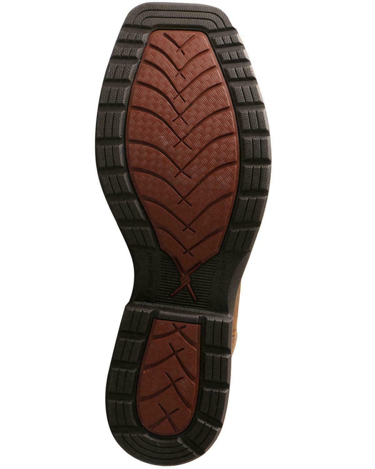 Pre-owned Twisted X Men's Lite Cowboy Work Boot - Wide Square Toe - Mlccw05 Comp Toe In Brown
