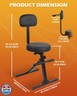 STRICH Guitar Stool With Backrest, Height Adjustable Seat With Hanger for Acoustic, Electric and Bass Guitars, Musician Drum Throne for Adults, Drummer, and Guitarist, SGT-30B