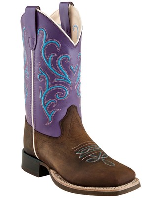 Old West Girls' Western Boot - Square Toe - BSC1907