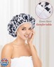 Auban Shower Cap, Shower Cap for Women Terry Cloth Lined EVA Exterior Reusable Double Layer Waterproof, Large Bath Hair Cap for All Hair Lengths, Hotel Travel Essentials Accessories Deep Conditioning