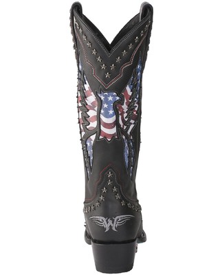 Pre-owned Lane Women's Old Glory Western Boot - Snip Toe - Lb0414a In Black