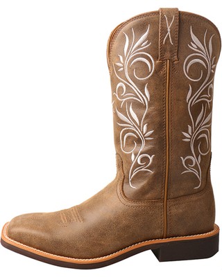 Pre-owned Twisted X Women's Top Hand Performance Boot - Broad Square Toe - Wth0012 In Brown