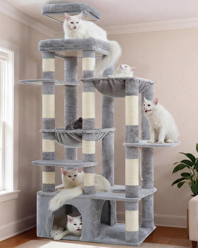 Cat Tree, 180 Cm Tall Cat Tower for Large Maine Coon Cats HCT037W
