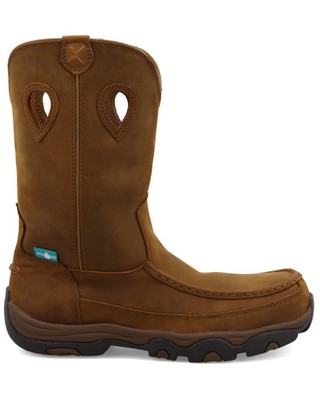 Pre-owned Twisted X Men's Waterproof Pull On Work Boot - Composite Toe - Mhkbcw1 In Brown