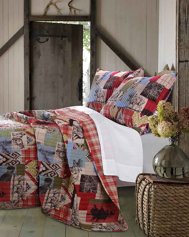 Rustic Lodge Quilt Set, 3-Piece Full/Queen, Multicolor