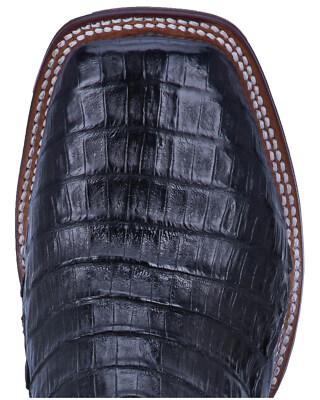 Pre-owned Dan Post Men's Kingsly Exotic Caiman Western Boot - Broad Square Toe - Dp4805 In Black