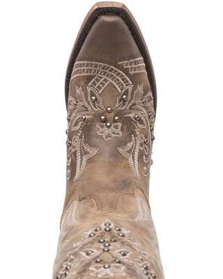 Pre-owned Lane Women's Santorini Western Boot - Snip Toe - Lb0445b In Brown